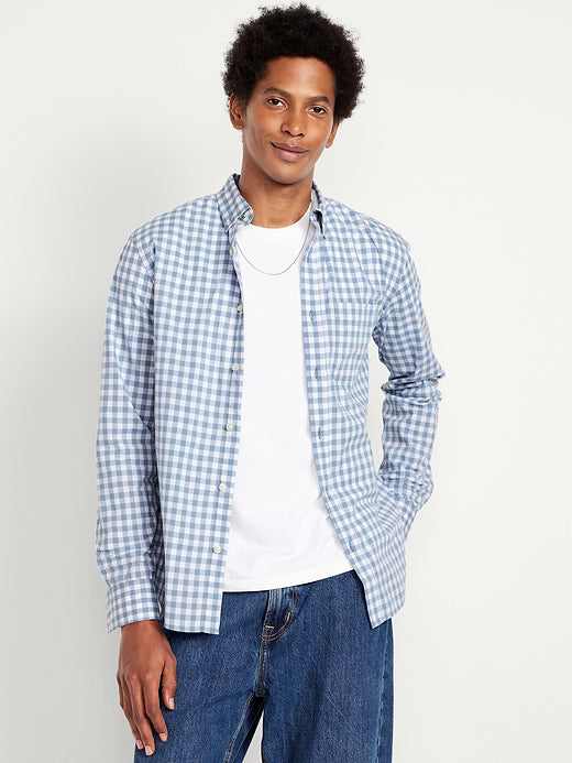 Slim Fit Printed Everyday Shirt - Blue Gingham