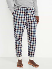 Plaid Flannel Pajama Joggers - Navy/Yellow Plaid
