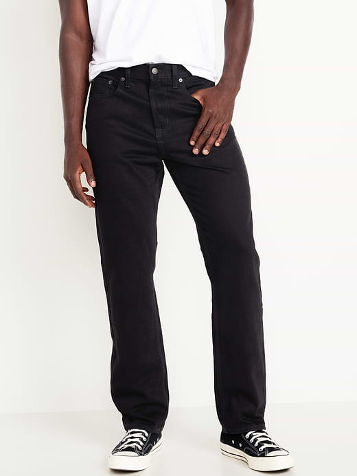 Structured Straight Non-Stretch Jean - Black Rinse