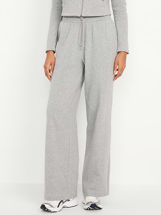 High-Waisted SoComfy Wide-Leg Sweatpants - Heather Gray