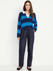 High-Waisted Billie Straight Ankle Trouser - Dark Rinse