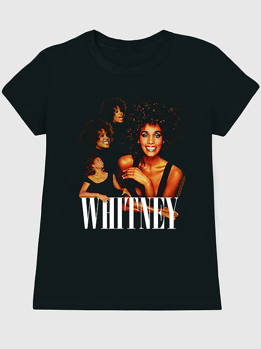 Whitney Houston Graphic T-Shirt for Women - Black