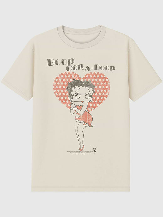 Betty Boop Graphic T-Shirt for Men - Beige
