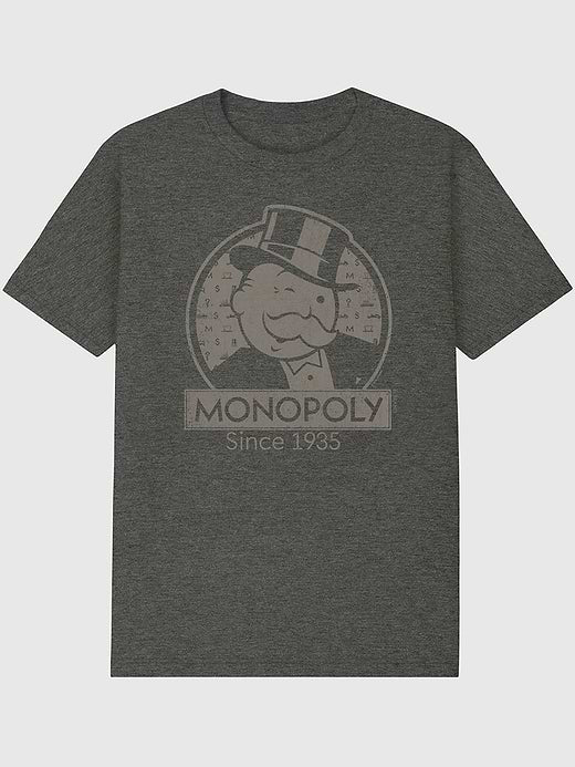 Monopoly Since 1935 Graphic T-Shirt for Men - Charcoal