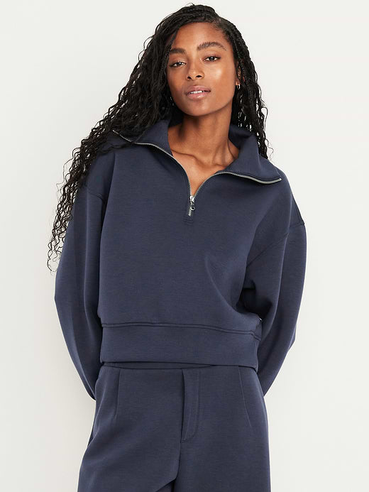Bounce Fleece Half-Zip Pullover Sweatshirt - Dusk Navy