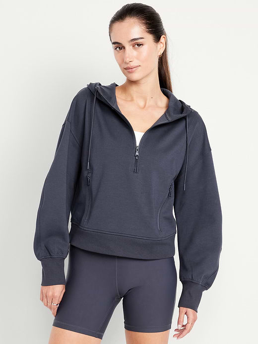 Dynamic Fleece Half-Zip Hoodie Sweatshirt - Dusk Navy