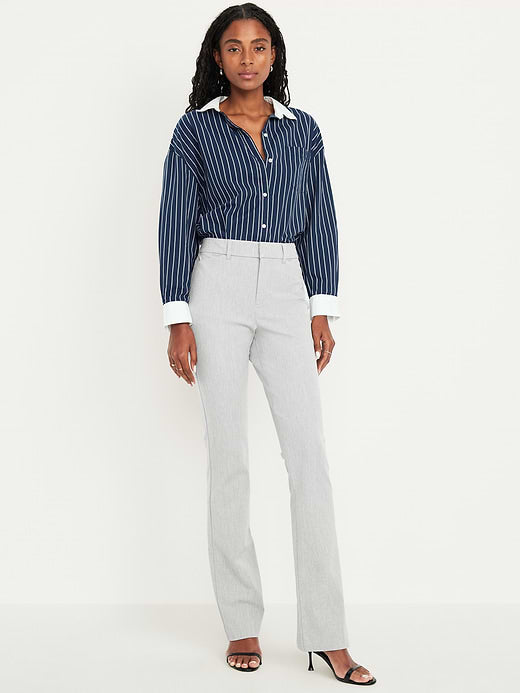High-Waisted Pixie Flare Pants - Light Heather Gray