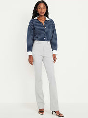 High-Waisted Pixie Flare Pants - Light Heather Gray