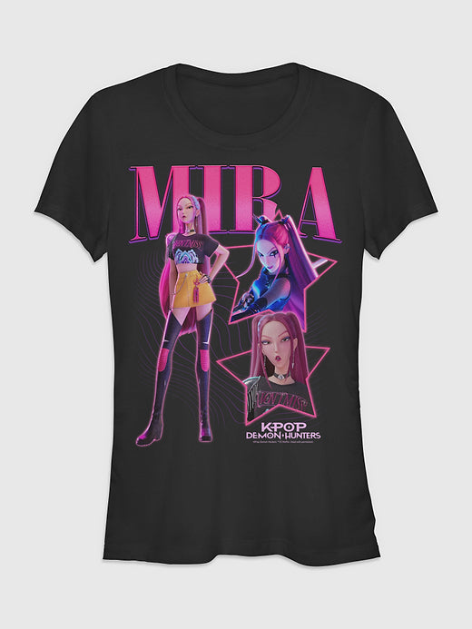 K-Pop Demon Hunters Y2K Mira Graphic T-Shirt - Black