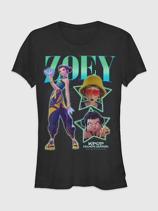 K-Pop Demon Hunters Y2K Zoey Graphic T-Shirt - Black