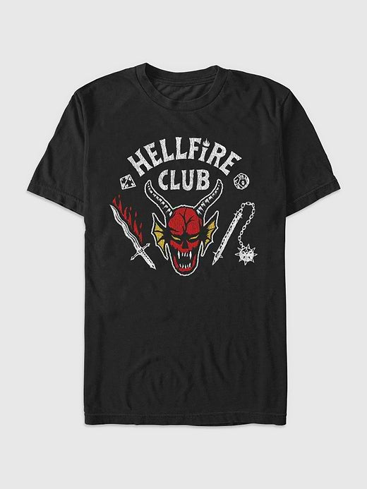 Stranger Things Hellfire Cut Graphic T-Shirt - Black