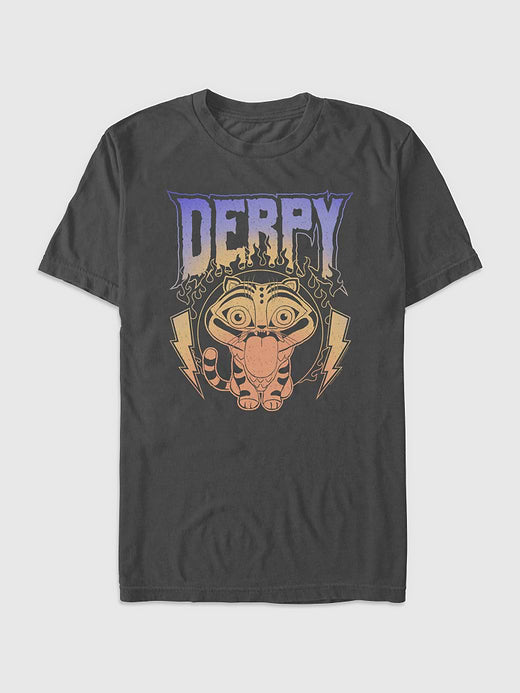 K-Pop Demon Hunters Derp Metal Graphic T-Shirt - Charcoal