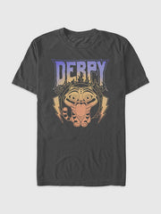K-Pop Demon Hunters Derp Metal Graphic T-Shirt - Charcoal