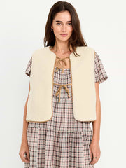 Tie-Front Sherpa Vest - Cozy Cashmere