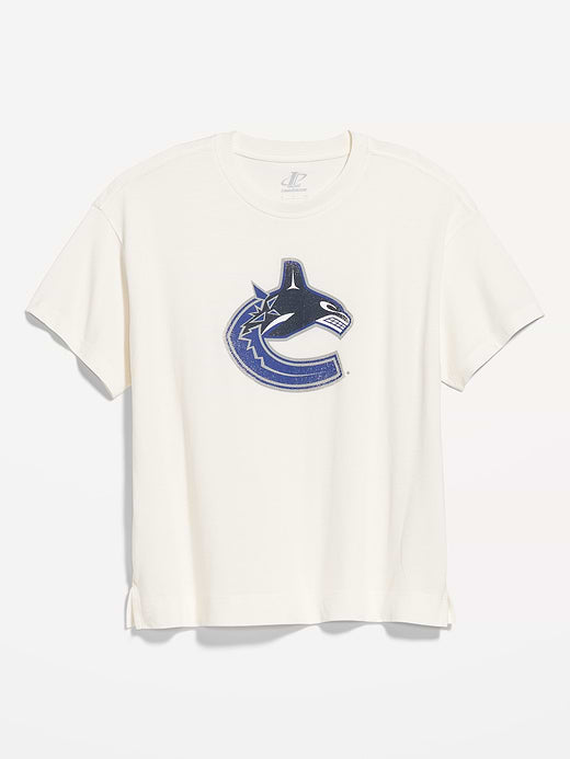 NHL Crew-Neck T-Shirt for Women - Canucks Cream