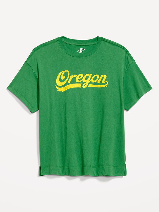 College Crew-Neck T-Shirt for Women - Oregon Ducks Green