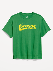 College Crew-Neck T-Shirt for Women - Oregon Ducks Green