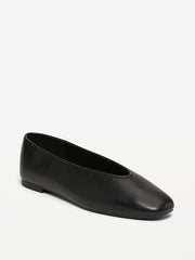 V-Cut Ballet Flats - BlackJack
