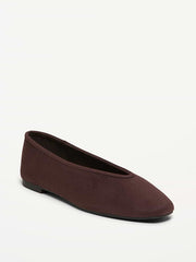 V-Cut Ballet Flats - Chocolate
