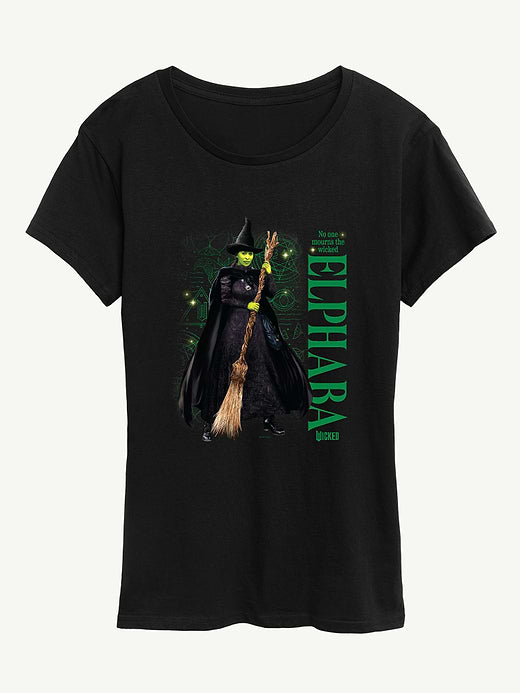 Wicked Elphaba No One Mourns Short Sleeve Graphic Tee - Black