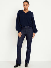 High-Waisted Pixie Flare Pants - Dark Wash