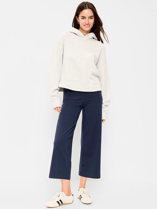 High-Waisted Fashion Wide-Leg Cropped Leggings - In the Navy