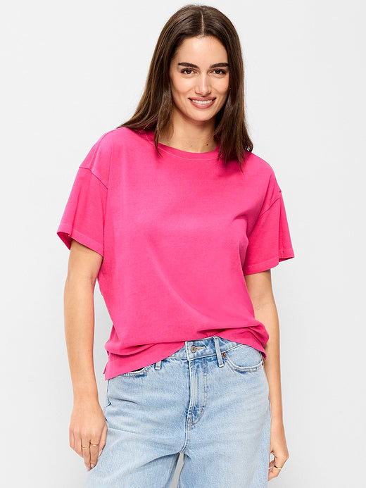 Vintage Crew-Neck T-Shirt - Dragonfruit
