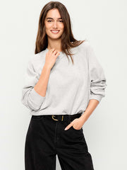 Oversized Raglan Sweatshirt - Light Gray Heather