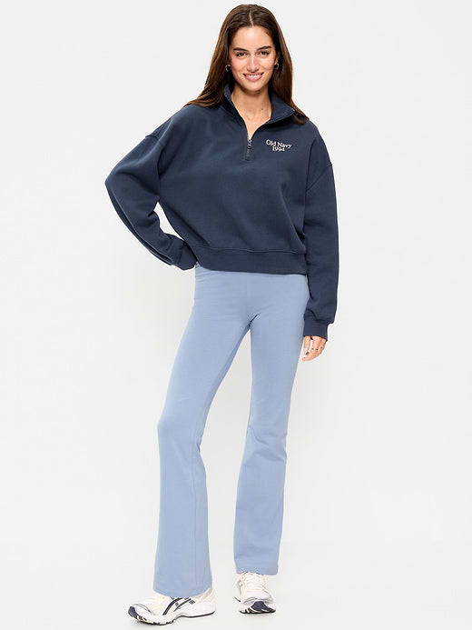 High-Waisted Fashion Flare Leggings - Kyanite