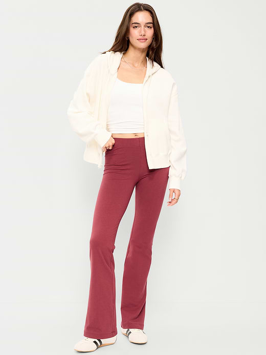 High-Waisted Fashion Flare Leggings - Red Clover