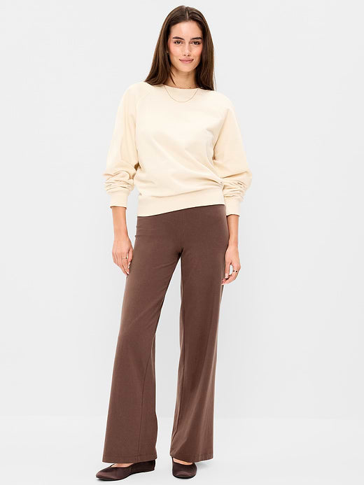 High-Waisted Fashion Wide-Leg Leggings - Peppercorn