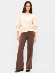High-Waisted Fashion Wide-Leg Leggings - Peppercorn