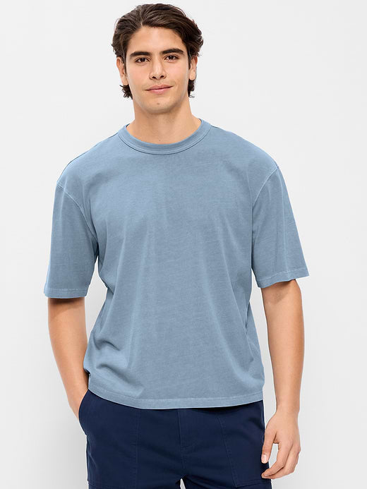 Garment-Dyed Heavyweight Cropped T-Shirt - Stonewash