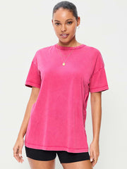 Oversized EveryWear Tunic T-Shirt - Dragonfruit