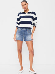 High-Waisted OG Jean Shorts -- 4-inch inseam - Too Blue
