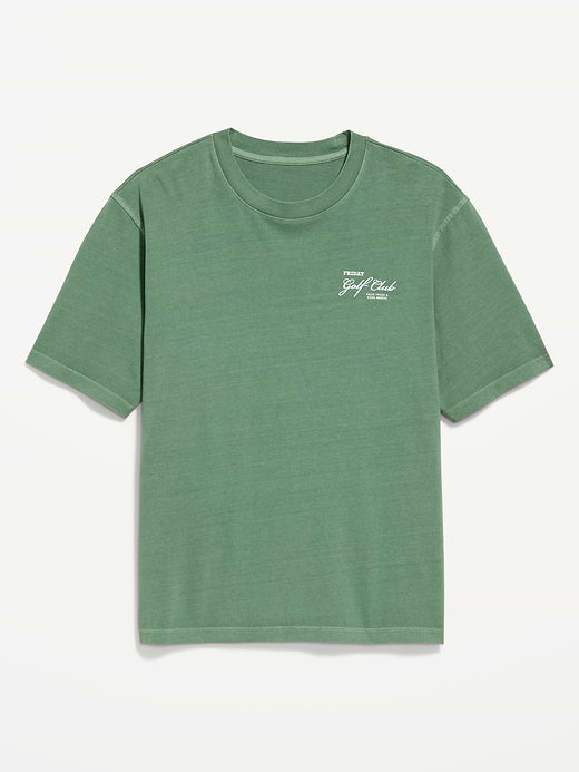 Loose Heavyweight Graphic T-Shirt - Field Of Greens