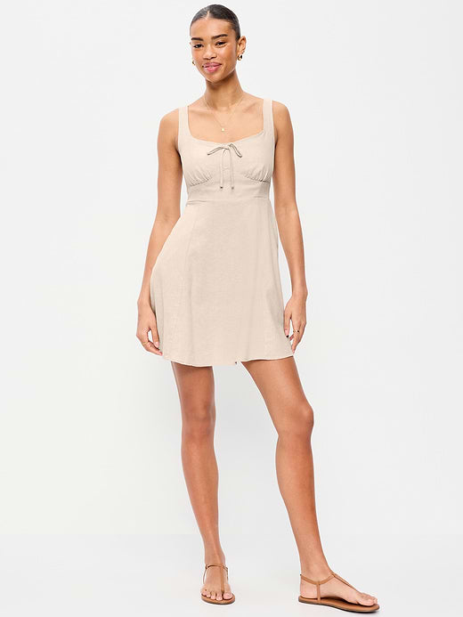 Fit & Flare Linen Mini Dress - Flax Linen