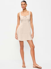 Fit & Flare Linen Mini Dress - Flax Linen