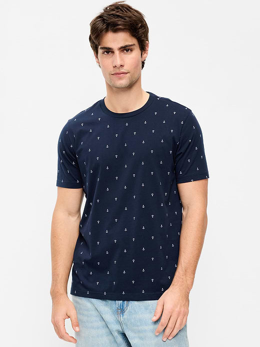 Crew-Neck T-Shirt - Anchor Blue