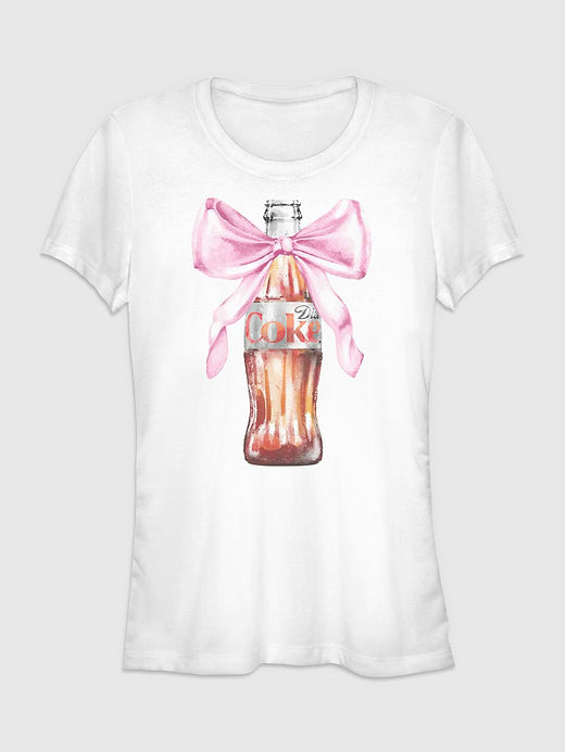 Coca-Cola Bow Bottle Graphic T-Shirt - White