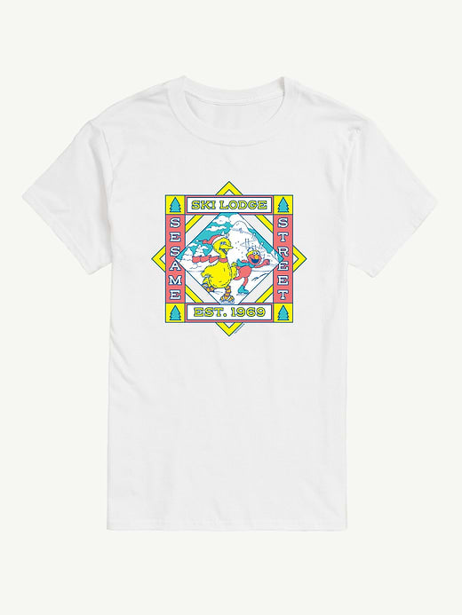 Sesame Street Ski Lodge Short Sleeve Graphic Tee - White