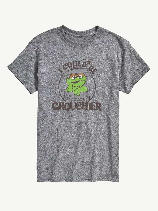 Sesame Street Grouchier Oscar Short Sleeve Graphic Tee - Athletic Heather