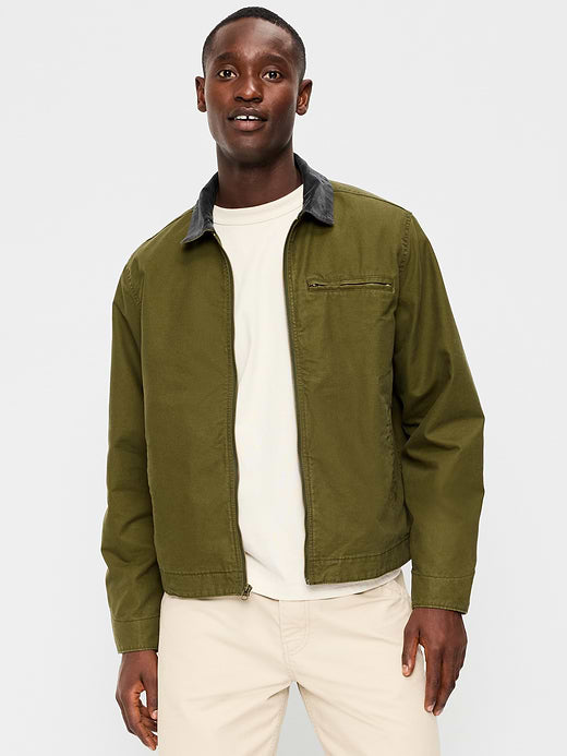 Cropped Canvas Barn Jacket - Conifer