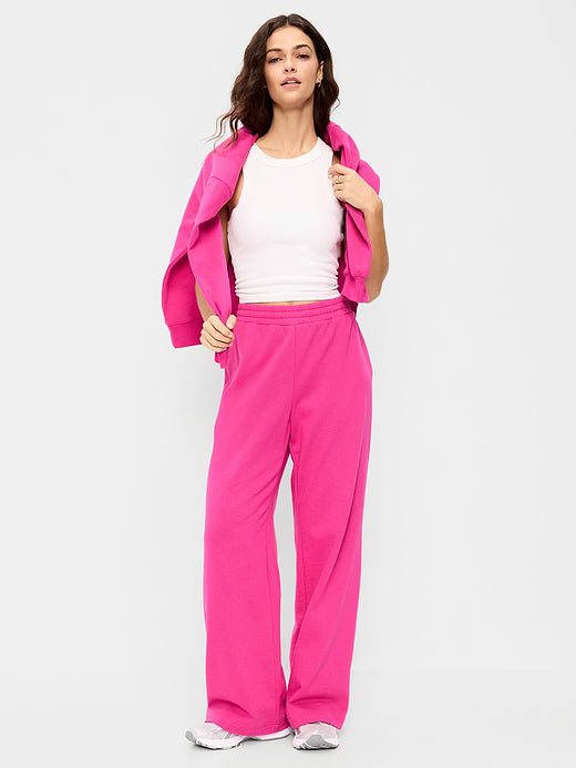 High-Waisted SoComfy Wide-Leg Sweatpants - Dragonfruit