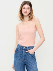 Pointelle Cami Tank Top - Peach Gelato
