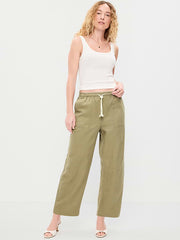 High-Waisted Utility Ankle Pants - Dried Grasses