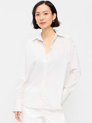 Tie-Back Button-Down Shirt - Neutral Stripe