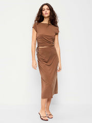 Ruched Midi Skirt - Coco de mer