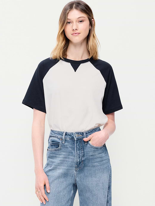 Vintage Crew-Neck Raglan T-Shirt - In the Navy
