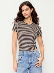 Bestee Crew-Neck T-Shirt - Earth Brown Stripe